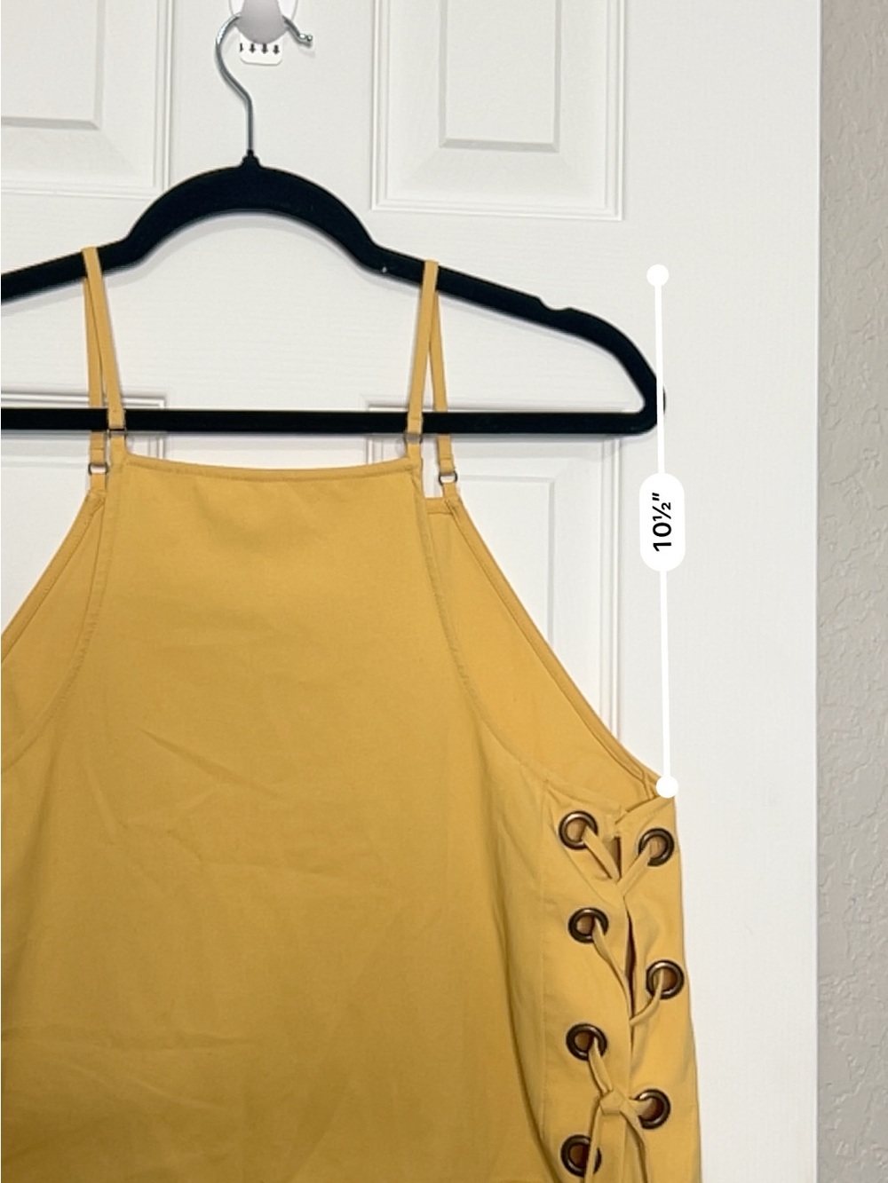 Free People Yellow Lace-Up Grommet Tank Top Boho Festival Cami - Picture 5 of 7